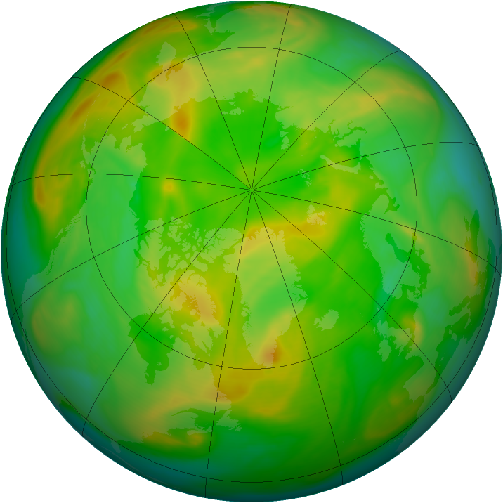 Arctic ozone map for 15 June 2006